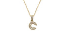 Collar con Dije Letra Molde Chica Dorado con Circonia