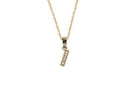 Collar con Dije Letra Molde Chica Dorado con Circonia