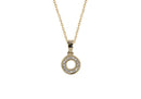Collar con Dije Letra Molde Chica Dorado con Circonia
