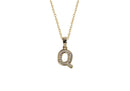 Collar con Dije Letra Molde Chica Dorado con Circonia