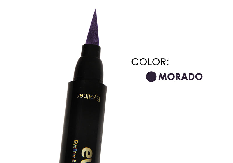 Delineador doble punta Sello Indeleble Eyeliner Stamp color Morado